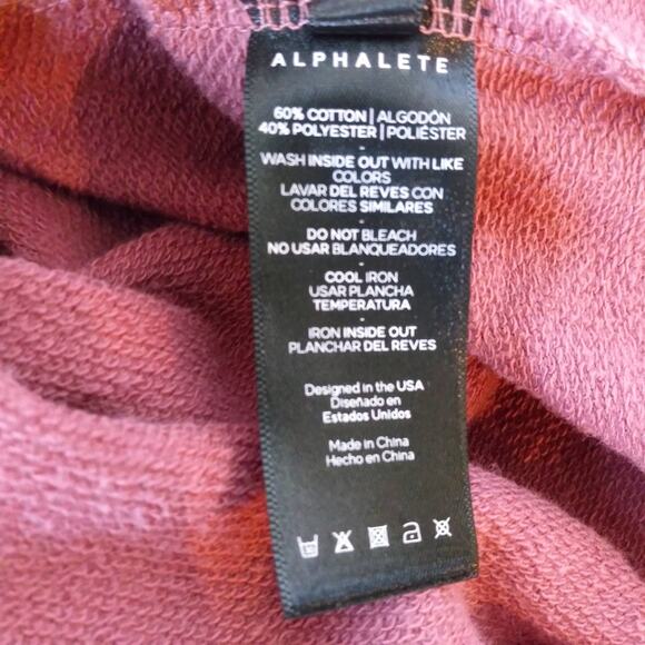 Alphalete Womens L Short Sleeve Sweatshirt Top Longline Distressed Athleisure - Picture 8 of 10